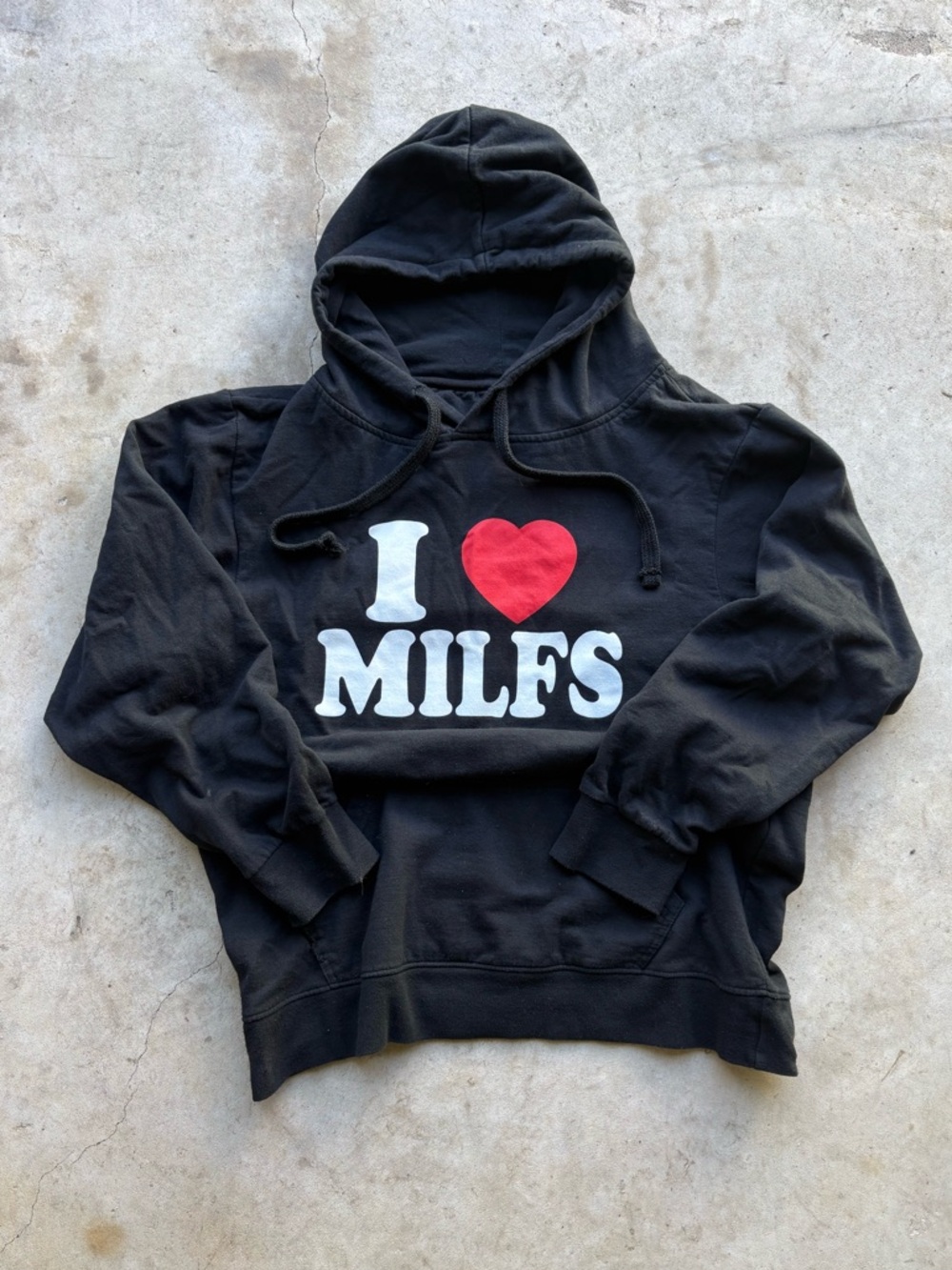 Black Graphic Hoodie - I ♥ MILFS
